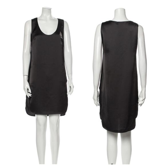 T Alexander Wang Satin Cocktail Dress Black Size 2 Minimalist Modern Artsy Chic - Picture 1 of 13